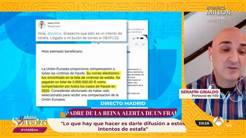 Jesús Ortiz, padre de la reina Letizia, denuncia en redes un intento de estafa: ¿Qué hacer en esa situación? Jesús Ortiz, padre de la reina Letizia, denuncia en redes un intento de estafa: ¿Qué hacer en esa situación?