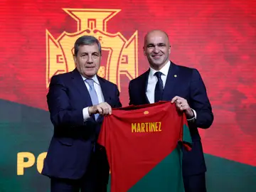 Roberto Martínez, en su presentación como seleccionador de Portugal Roberto Martínez, en su presentación como seleccionador de Portugal