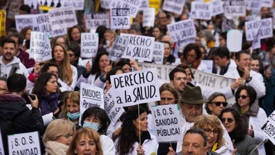 Imagen de archivo de la huelga de m&eacute;dicos