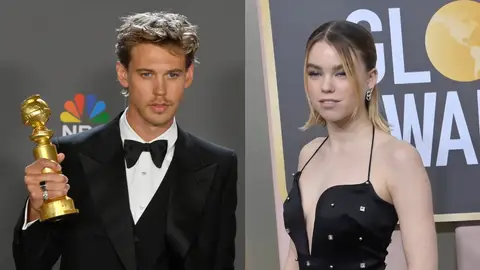 Austin Butler y Milly Alcock en los Globos de Oro Austin Butler y Milly Alcock en los Globos de Oro
