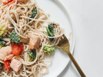 Plato de espaguetis con verduras