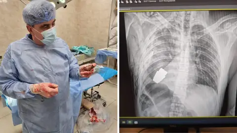 Una granada en el pecho de un militar Una granada en el pecho de un militar