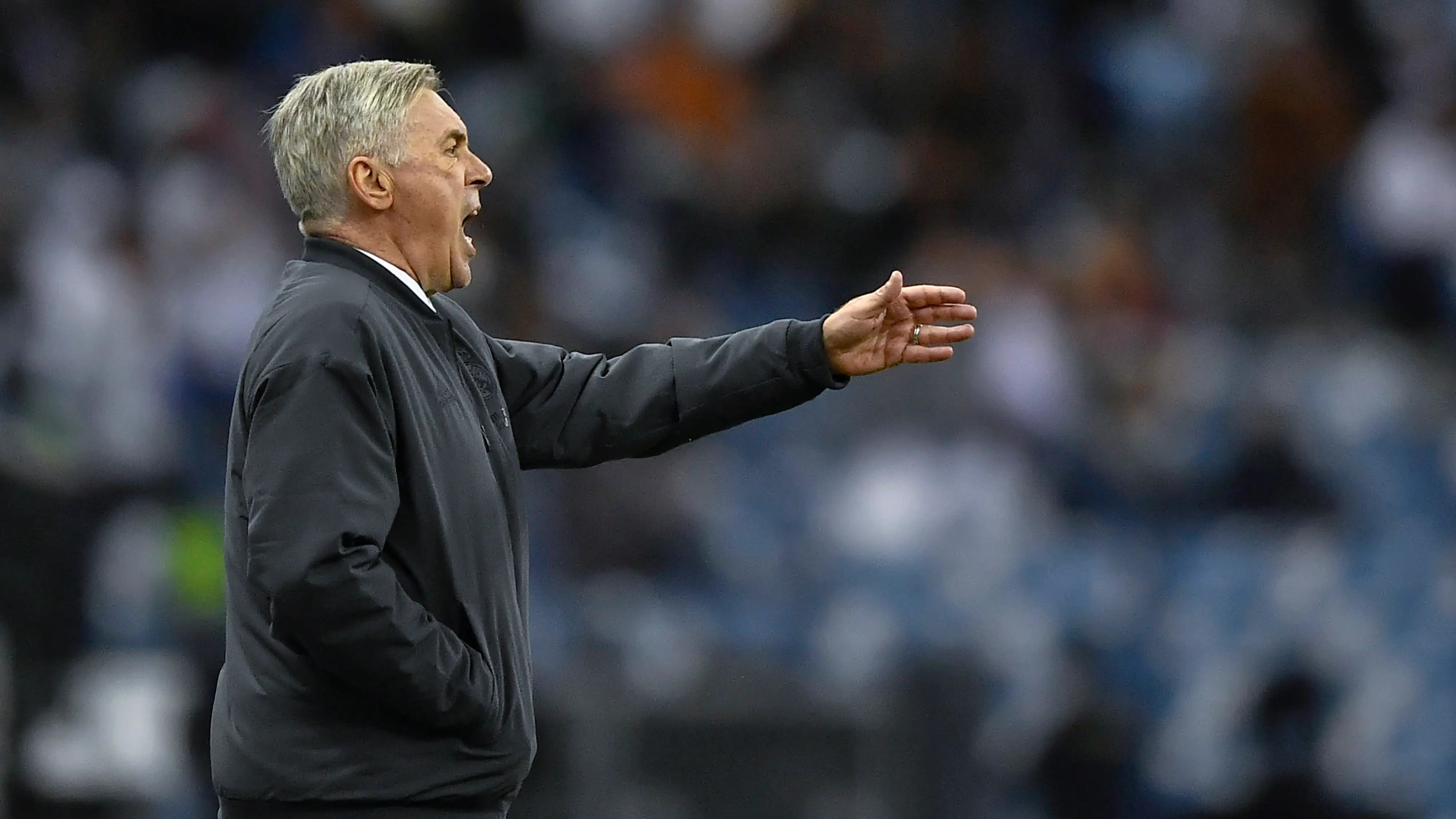 Carlo Ancelotti, en el partido de la Supercopa ante el Valencia