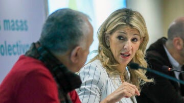 Yolanda Díaz con Pepe Álvarez, secretario general de UGT