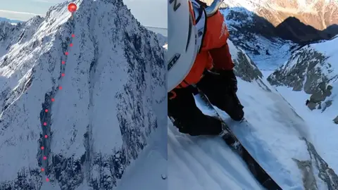 Aymar Navarro durante su descenso en la Tuc dera Tallada Aymar Navarro durante su descenso en la Tuc dera Tallada