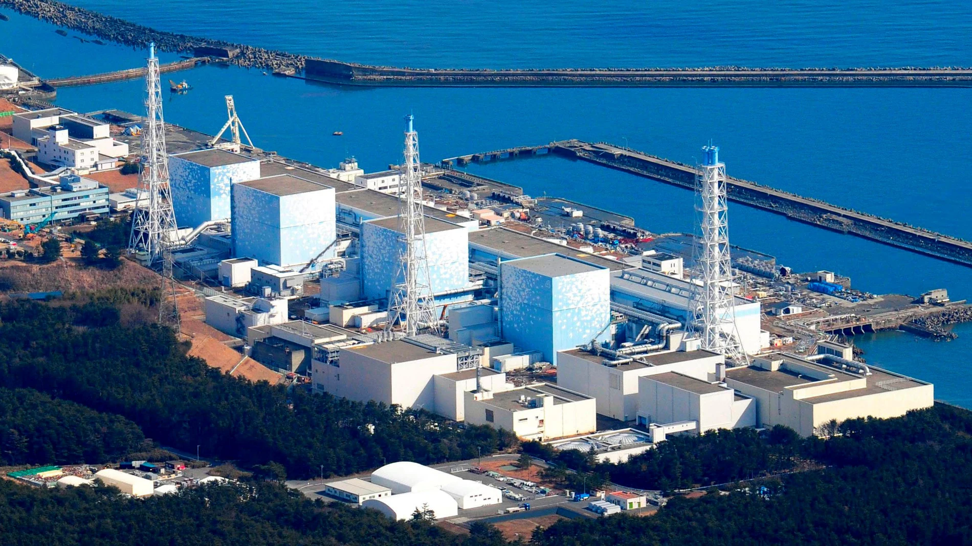 Vista aérea de la planta nuclear japonesa de Fukushima Daiichi