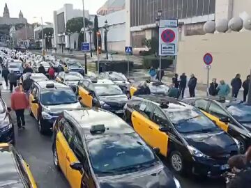 Huelga de los taxistas de Barcelona 
