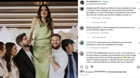 Las duras críticas que ha recibido Carla Barber Las duras críticas que ha recibido Carla Barber
