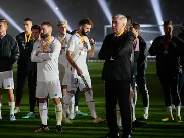 La plantilla del Real Madrid, tras perder la Supercopa ante el Barça La plantilla del Real Madrid, tras perder la Supercopa ante el Barça