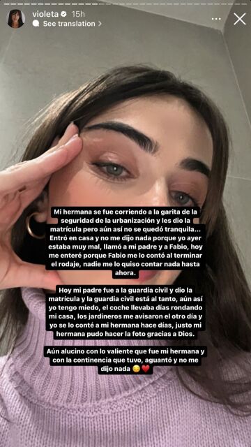 Violeta Mangriñán cuenta el gran susto que ha vivido