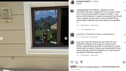 Los seguidores de Anabel Pantoja salen en su defensa tras los dañinos mensajes sobre su cuerpo Los seguidores de Anabel Pantoja salen en su defensa tras los dañinos mensajes sobre su cuerpo
