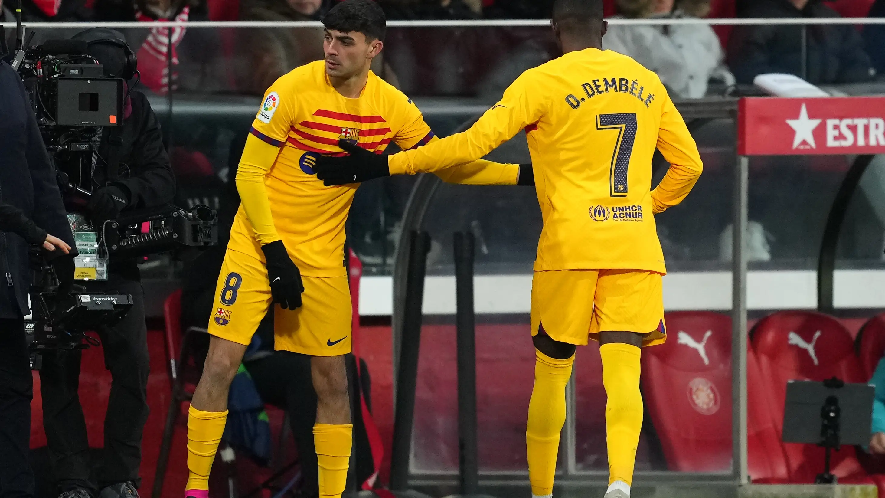 Pedri entra por Dembélé en el partido contra el Girona Pedri entra por Dembélé en el partido contra el Girona