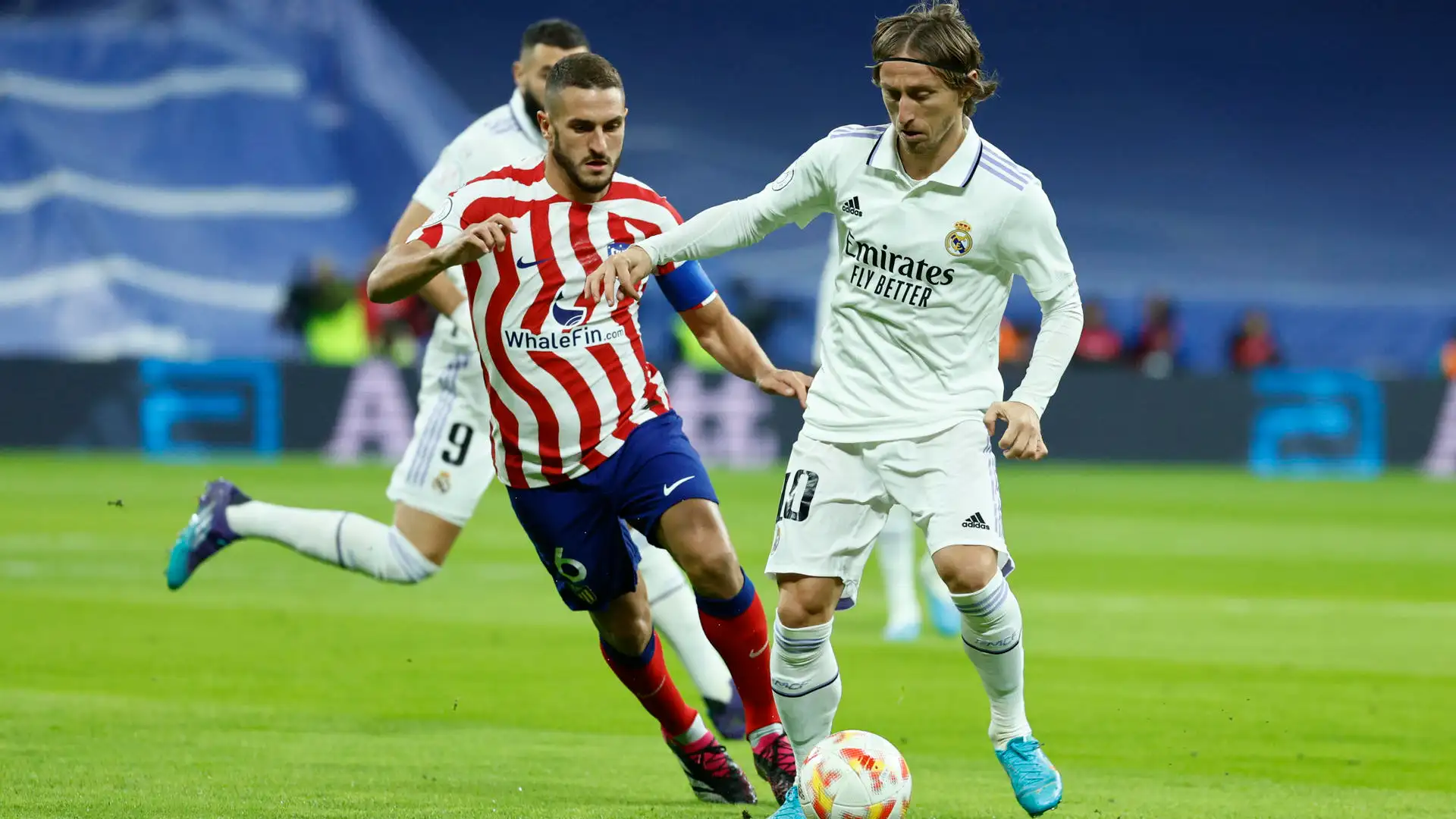 Koke presiona a Modric en el derbi copero El capitán del Atleti, durante el derbi de Copa del Rey ante Modric