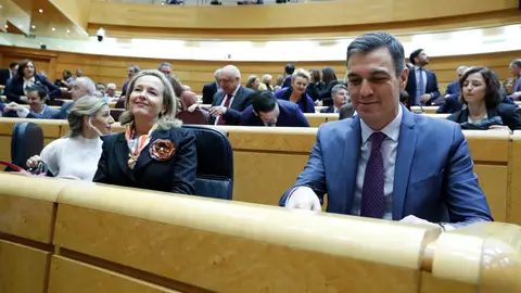 Pedro Sánchez en el pleno del Senado Pedro Sánchez en el pleno del Senado