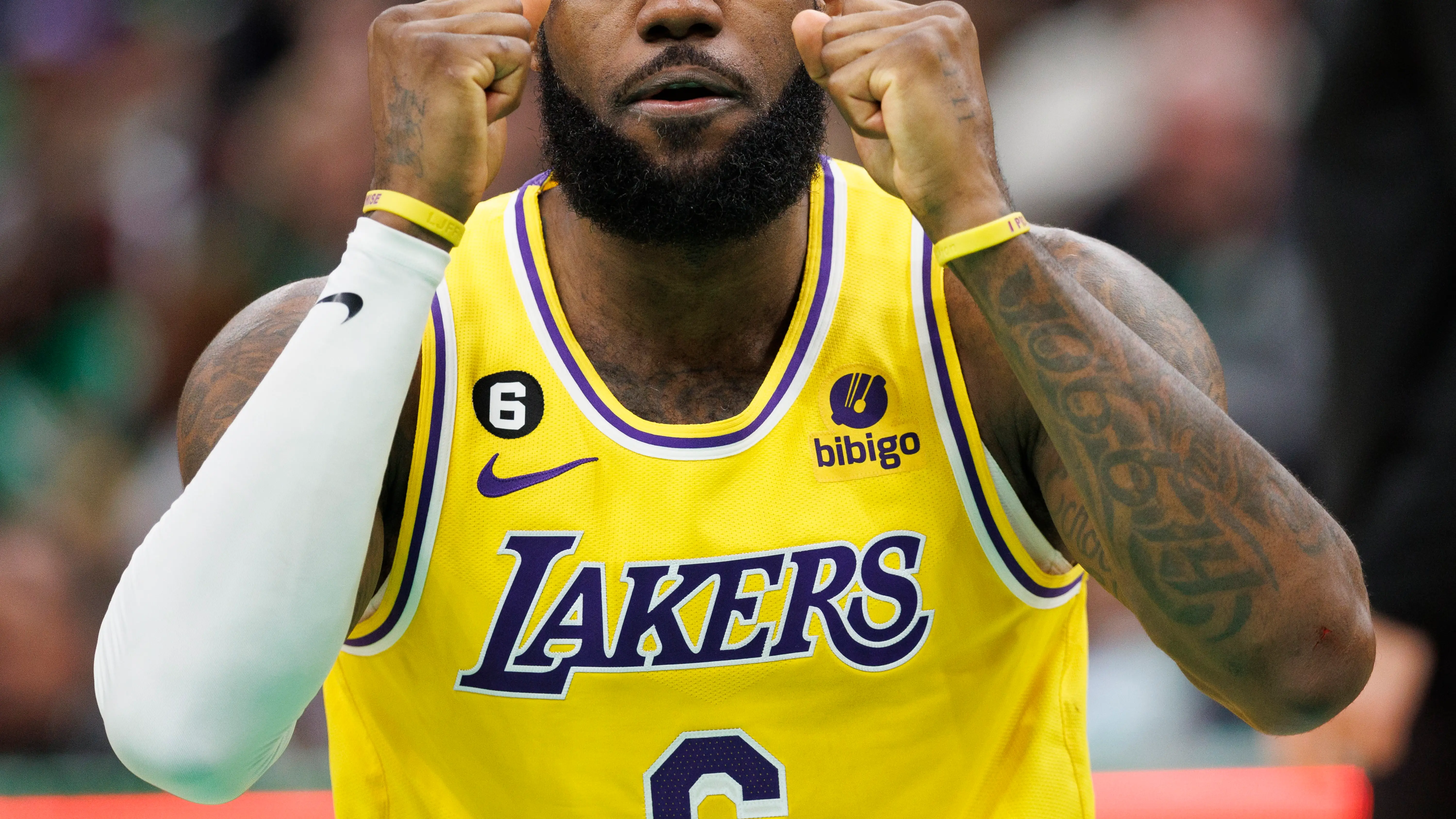 LeBron James, en un partido con los Lakers LeBron James, en un partido con los Lakers