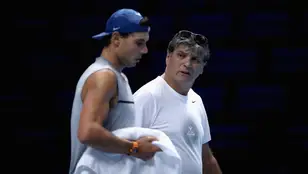 Toni Nadal y Rafa Nadal en las ATP Finals de 2017