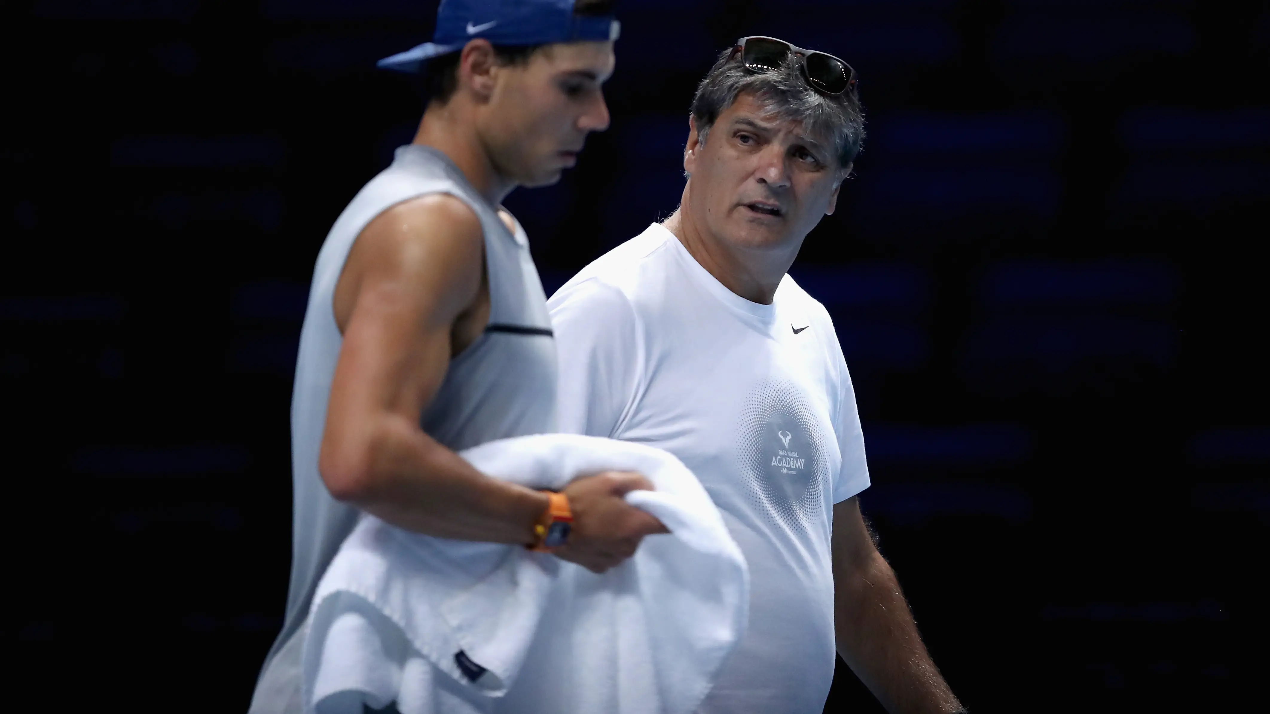 Toni Nadal y Rafa Nadal en las ATP Finals de 2017