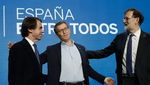 Alberto Núñez Feijóo, José María Aznar y Mariano Rajoy