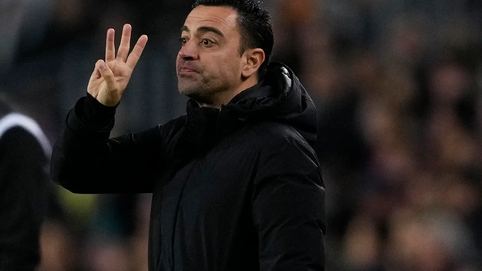 Xavi Hern&aacute;ndez, durante el partido contra el Sevilla en el Camp Nou