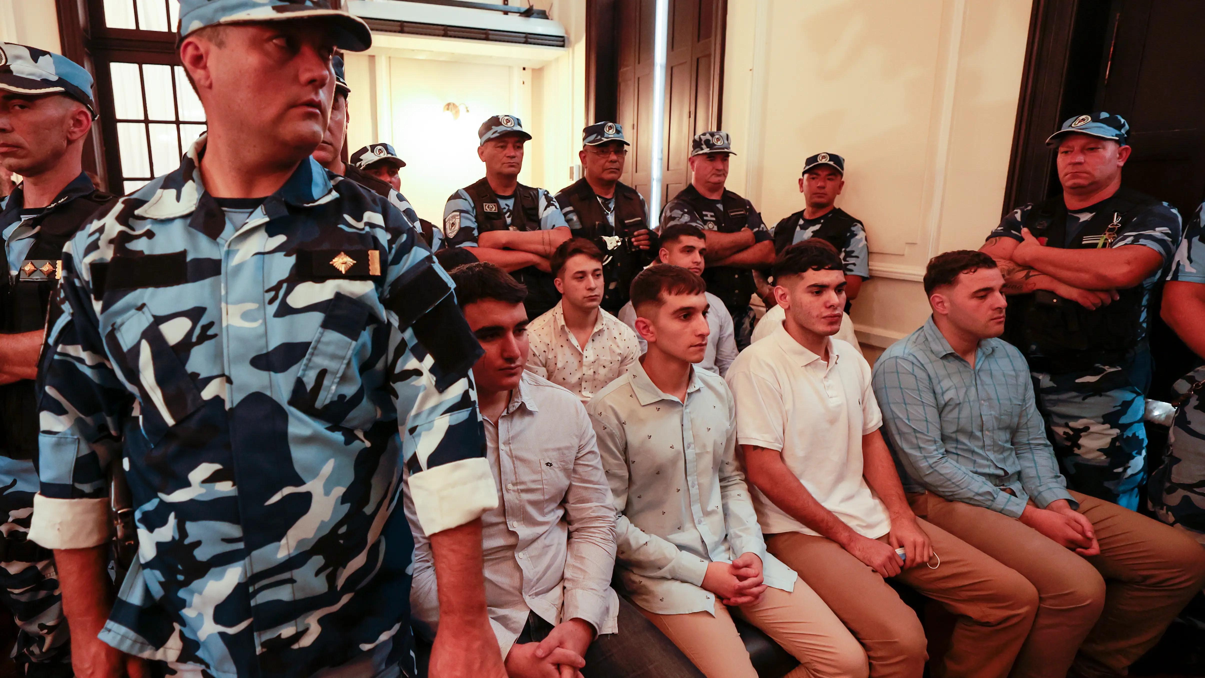 Los imputados por el crimen de Fernando Báez Sosa durante una audiencia Los imputados por el crimen de Fernando Báez Sosa durante una audiencia