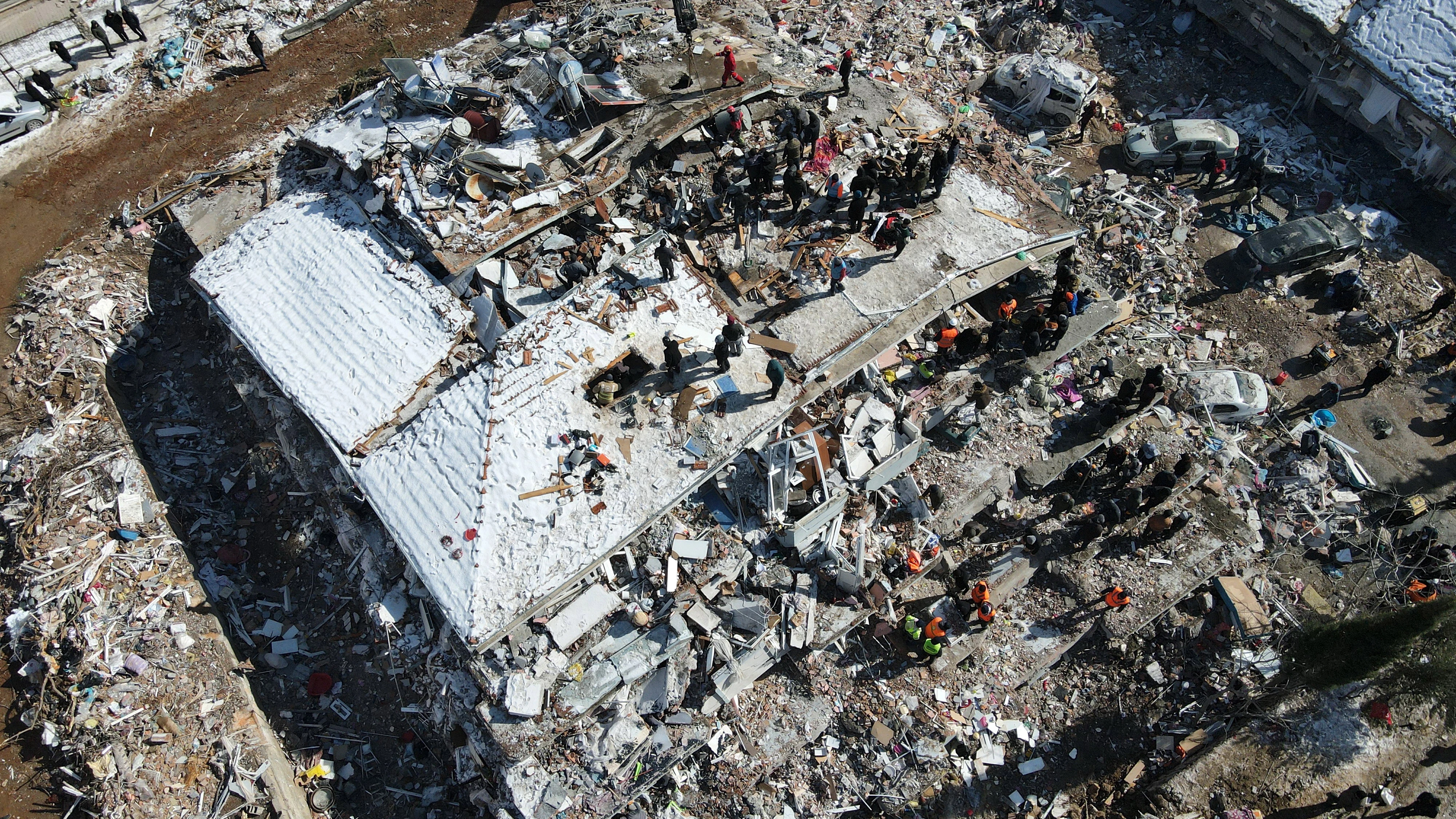 Imagen a&eacute;rea que muestra la devastaci&oacute;n tras el terremoto en Turqu&iacute;a