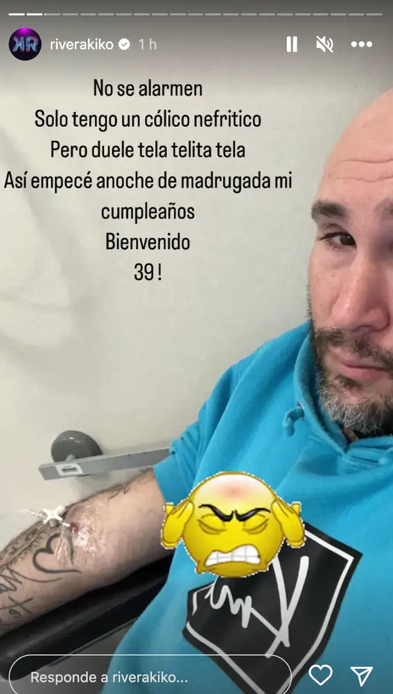 Kiko Rivera empieza su cumpleaños con "un cólico nefrítico"