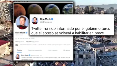 Mensaje de Elon Musk (Twitter) sobre el bloqueo que ha hecho el gobierno turco a esta red social Antena 3 Noticias