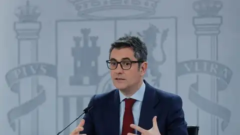 Imagen del ministro de la Presidencia, Félix Bolaños, en una rueda de prensa Imagen del ministro de la Presidencia, Félix Bolaños, en una rueda de prensa