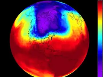 Imagen de archivo de un vórtice polar Imagen de archivo de un vórtice polar