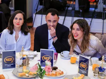 Ione Belarra, Roberto Sotomayor e Irene Montero Ione Belarra, Roberto Sotomayor e Irene Montero