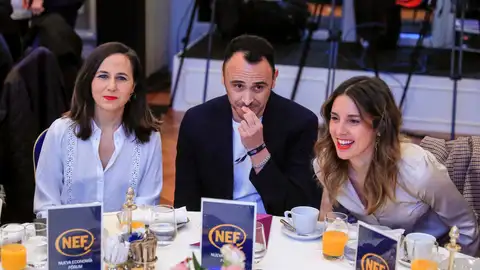 Ione Belarra, Roberto Sotomayor e Irene Montero Ione Belarra, Roberto Sotomayor e Irene Montero