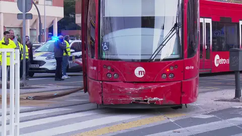 El tranvía de Valencia tras el accidente El tranvía de Valencia tras el accidente