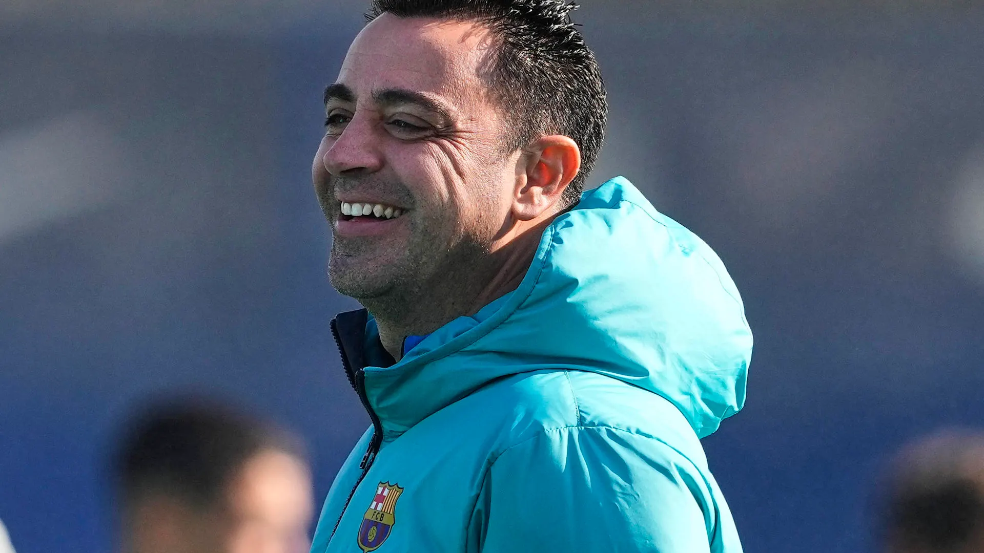 Xavi, sonriente en la ciudad deportiva Joan Gamper