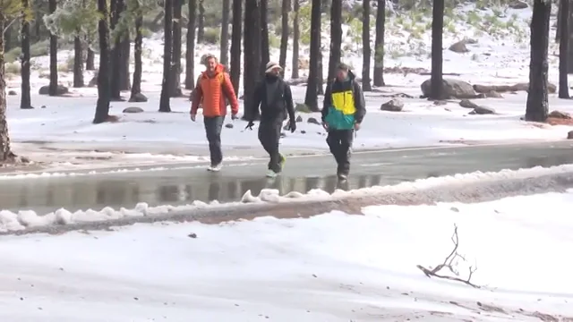 Primera nevada del año en la cumbre de Gran Canaria Primera nevada del año en la cumbre de Gran Canaria