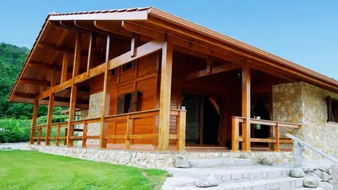 Imagen de una casa de madera Imagen de una casa de madera