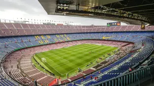 Vista general del Camp Nou, en Barcelona Vista general del Camp Nou, en Barcelona