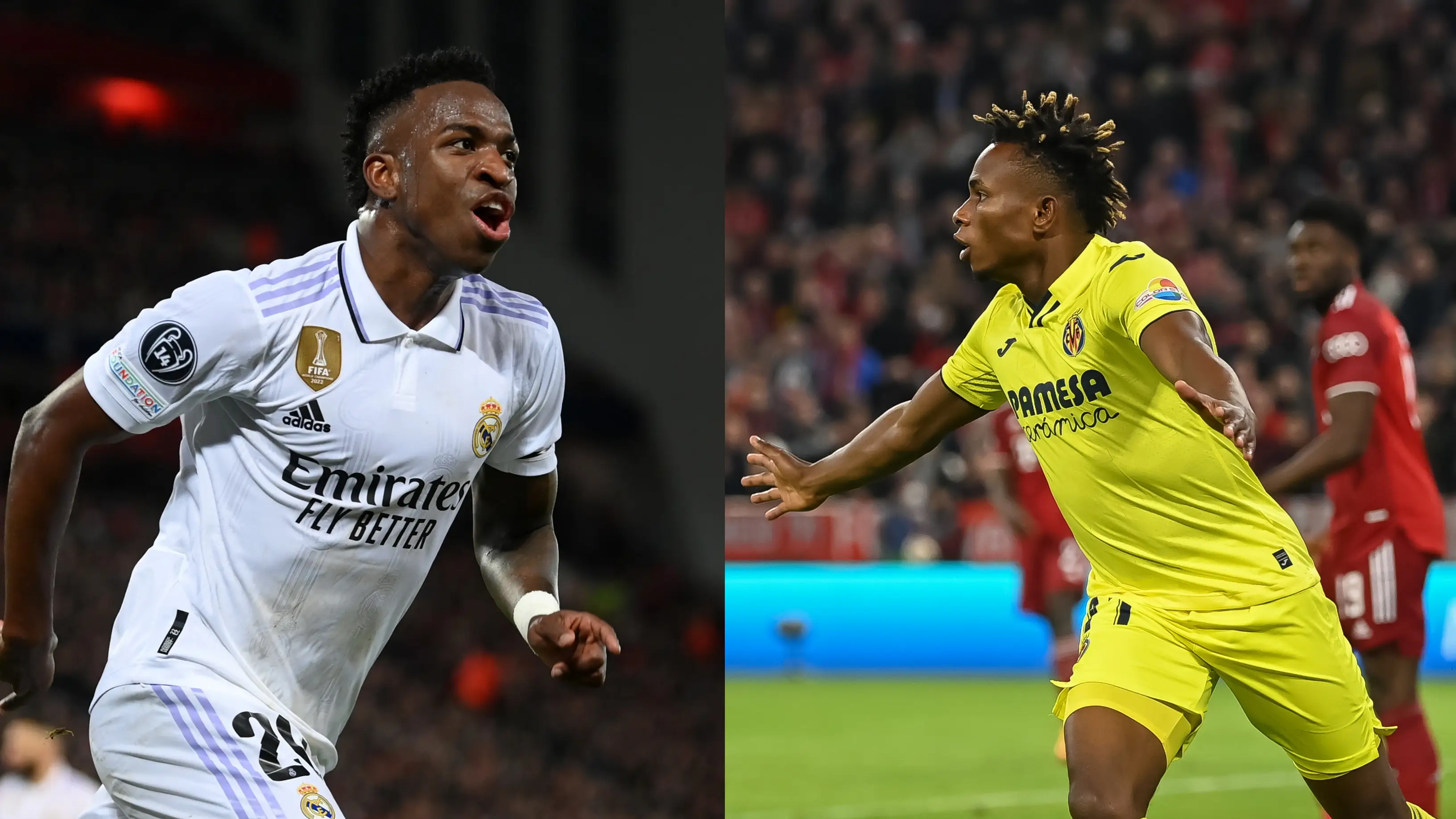 Vinicius, Real Madrid y Chukwueze, Villarreal