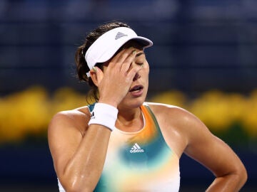 Garbiñe Muguruza en el torneo de Dubái el año pasado