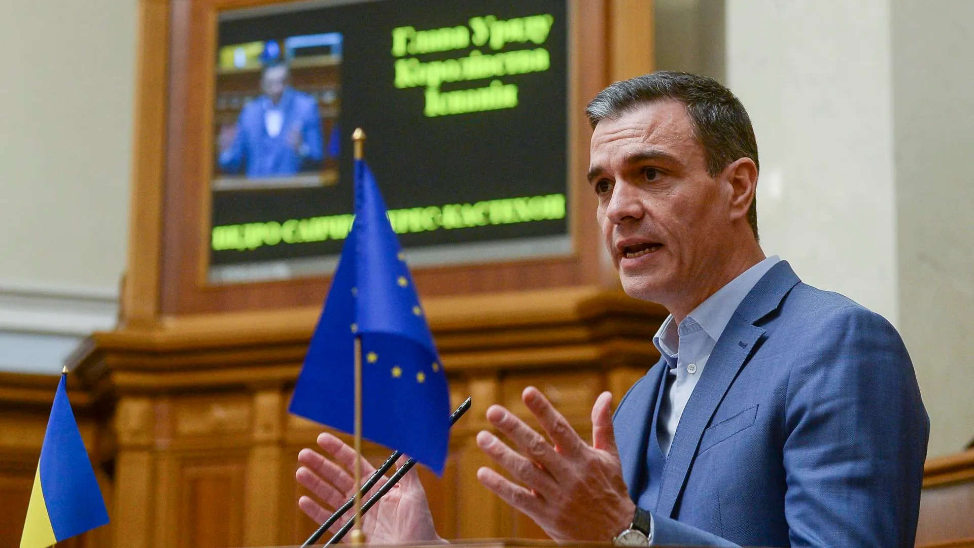 Pero Sánchez en el Parlamento de Ucrania Pero Sánchez en el Parlamento de Ucrania