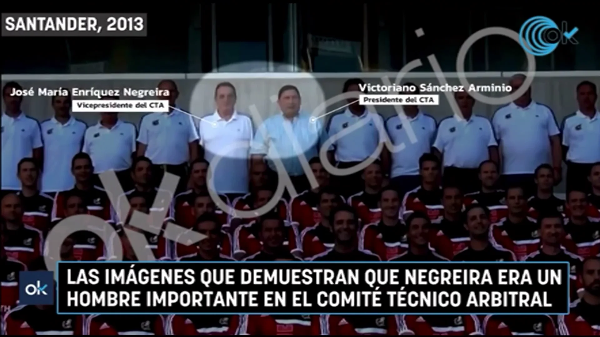 Enríquez Negreira, en un retiro de árbitros en 2013, junto a Sánchez Arminio Enríquez Negreira, en un retiro de árbitros en 2013, junto a Sánchez Arminio