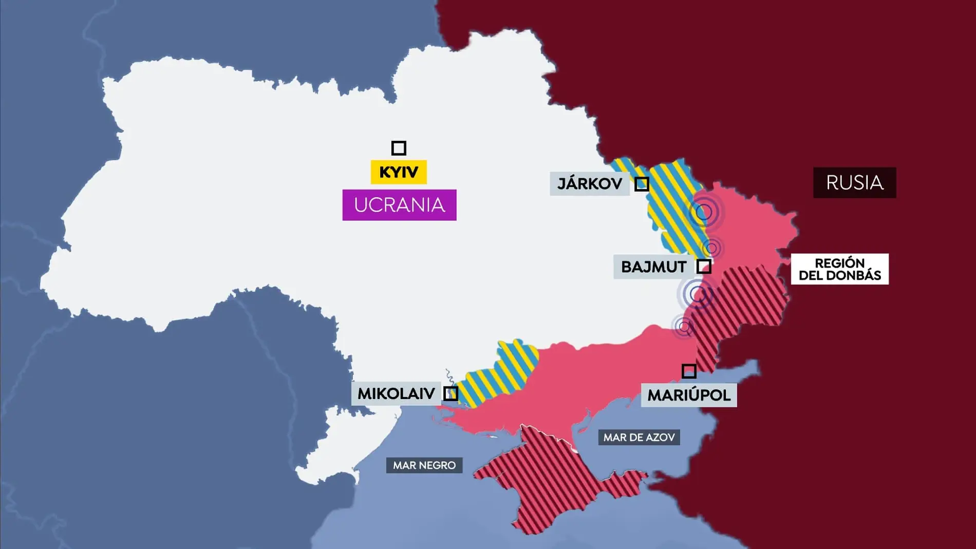 El mapa actual de Ucrania