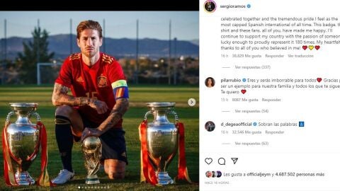 Mensaje de Pilar Rubio a Sergio Ramos