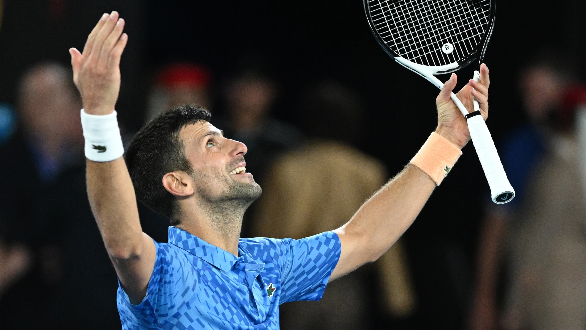 Novak Djokovic celebra un punto en el último Open de Australia