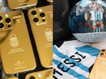 Los iphone 14 con fundas bañadas en oro que Messi ha regalado a sus compañeros