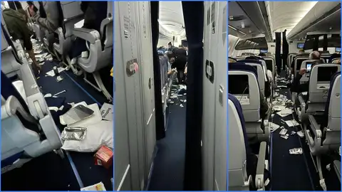 Interior del Airbus que sufrió "graves turbulencias" Interior del Airbus que sufrió "graves turbulencias"