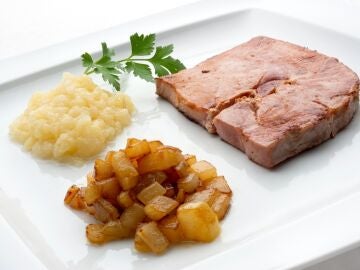 Una de las recetas más sencillas de Arguiñano: jamón cocido con puré de pera