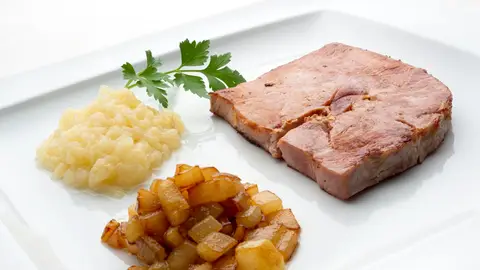 Una de las recetas más sencillas de Arguiñano: jamón cocido con puré de pera Una de las recetas más sencillas de Arguiñano: jamón cocido con puré de pera