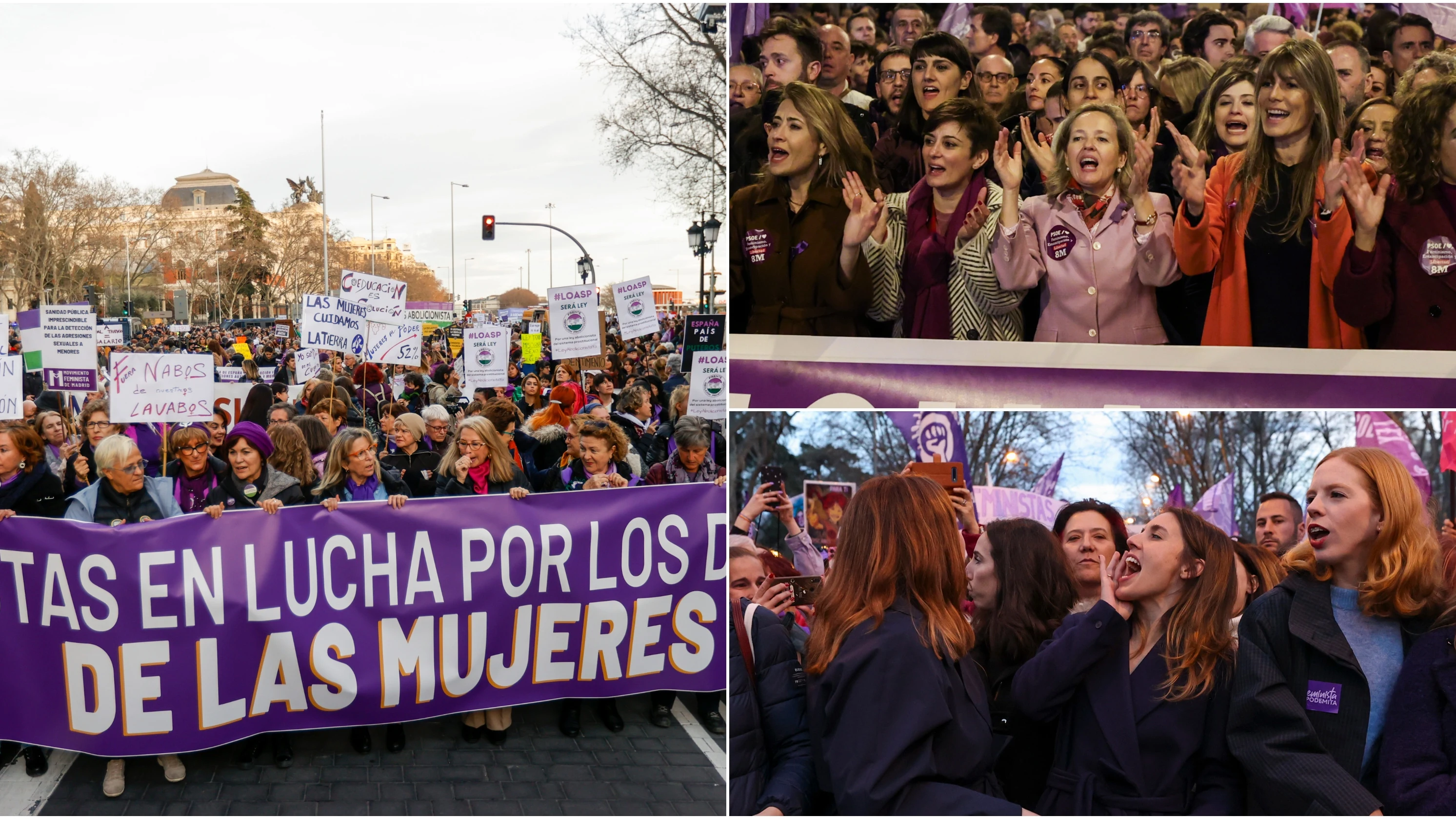 División en el 8M de Madrid División en el 8M de Madrid