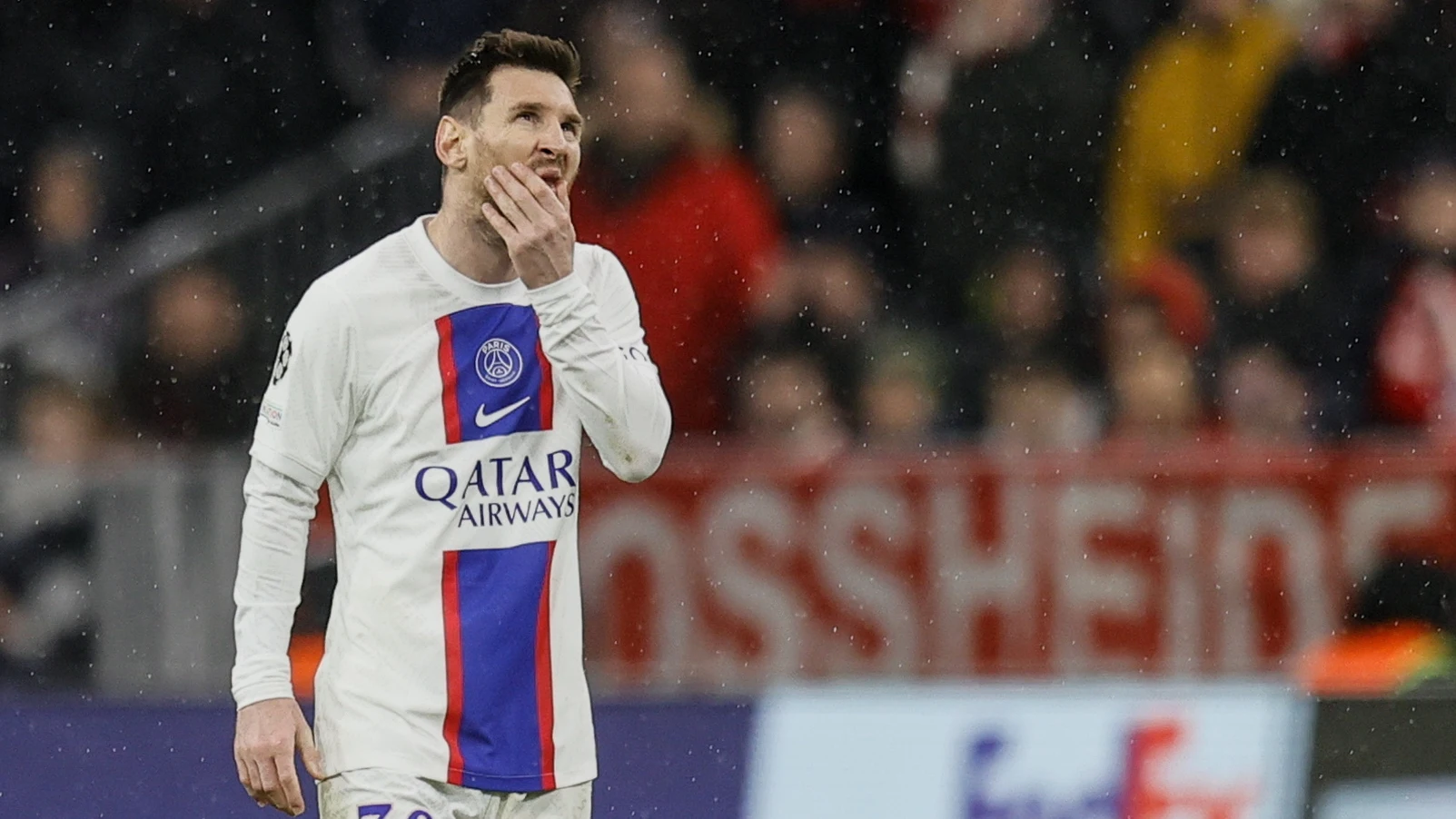 Leo Messi, en el Allianz Arena de Múnich Leo Messi, en el Allianz Arena de Múnich