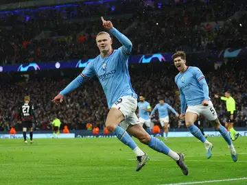 Erling Haaland celebra uno de sus cinco goles ante el Leipzig Erling Haaland celebra uno de sus cinco goles ante el Leipzig